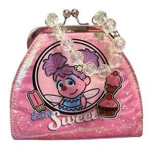 Sesame‎ Street Place Abby Cadabby Pink Purse Hand Bag Beaded Handle